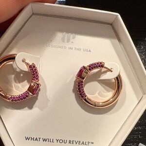 BP Rose Gold and Ruby Hoop Earrings